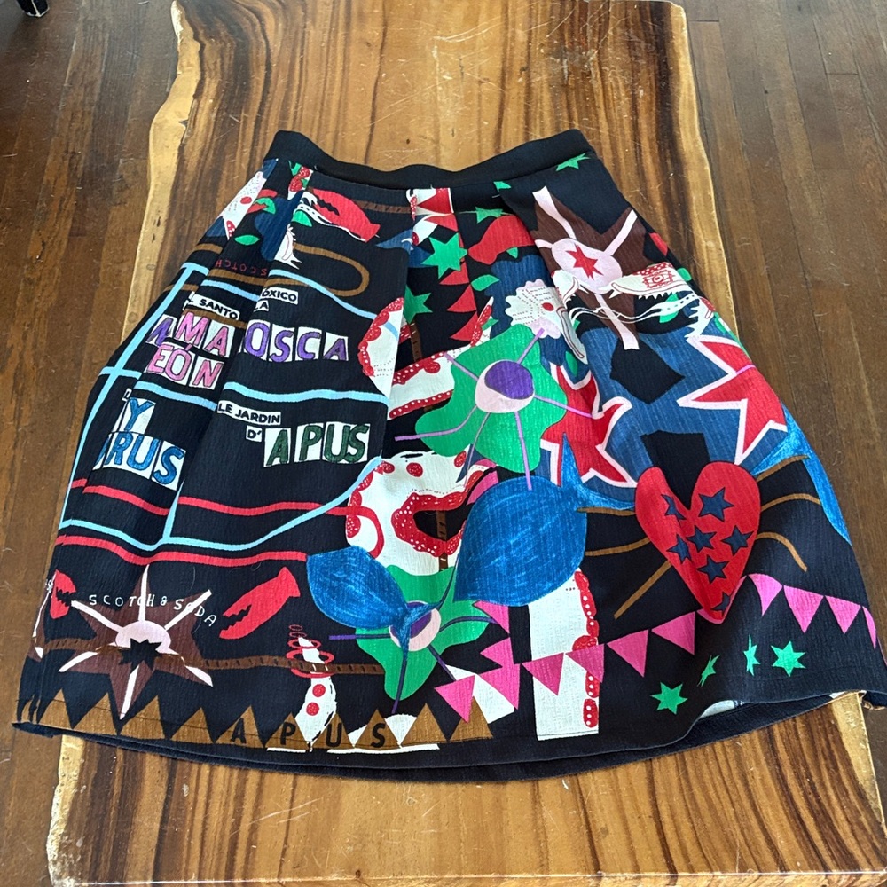 Scotch & Soda Multicolor Graphic Midi Skirt with pleats